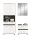 Badezimmer-Set >Blake< in Rauchsilber/Weiß hochglanz - 145x191x34cm (BxHxT)