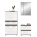 Badezimmer-Set >Blake< in Rauchsilber/Weiß hochglanz - 145x191x34cm (BxHxT)