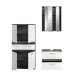 Badezimmer-Set >Blake< in Rauchsilber/Weiß hochglanz - 145x191x34cm (BxHxT)