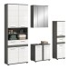 Badezimmer-Set >Blake< in Rauchsilber/Weiß hochglanz - 195x191x34cm (BxHxT)