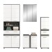 Badezimmer-Set >Blake< in Rauchsilber/Weiß hochglanz - 195x191x34cm (BxHxT)