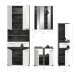Badezimmer-Set >Blake< in Rauchsilber/Weiß hochglanz - 195x191x34cm (BxHxT)