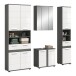 Badezimmer-Set >Blake< in Rauchsilber/Weiß hochglanz - 195x191x34cm (BxHxT)