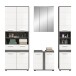 Badezimmer-Set >Blake< in Rauchsilber/Weiß hochglanz - 195x191x34cm (BxHxT)