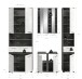 Badezimmer-Set >Blake< in Rauchsilber/Weiß hochglanz - 195x191x34cm (BxHxT)