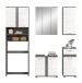 Badezimmer-Set >Blake< in Rauchsilber/Weiß hochglanz - 188x191x34cm (BxHxT)