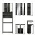 Badezimmer-Set >Blake< in Rauchsilber/Weiß hochglanz - 188x191x34cm (BxHxT)
