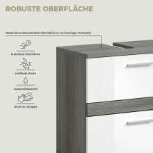 Badezimmer-Set >Blake< in Rauchsilber/Weiß hochglanz - 165x191x34cm (BxHxT)