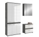 Badezimmer-Set >Blake< in Rauchsilber/Weiß hochglanz - 165x191x34cm (BxHxT)