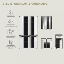 Badezimmer-Set >Blake< in Rauchsilber/Weiß hochglanz - 215x191x34cm (BxHxT)