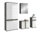 Badezimmer-Set >Blake< in Rauchsilber/Weiß hochglanz - 215x191x34cm (BxHxT)