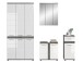 Badezimmer-Set >Blake< in Rauchsilber/Weiß hochglanz - 215x191x34cm (BxHxT)