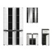 Badezimmer-Set >Blake< in Rauchsilber/Weiß hochglanz - 215x191x34cm (BxHxT)