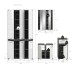 Badezimmer-Set >Blake< in Rauchsilber/Weiß hochglanz - 215x191x34cm (BxHxT)
