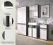 Badezimmer-Set >Blake< in Rauchsilber/Weiß hochglanz - 215x191x34cm (BxHxT)
