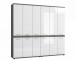 Badezimmer-Set >Blake< in Rauchsilber/Weiß hochglanz - 180x191x31cm (BxHxT)