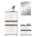 Badezimmer-Set >Blake< in Rauchsilber/Weiß hochglanz - 145x191x34cm (BxHxT)