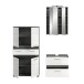 Badezimmer-Set >Blake< in Rauchsilber/Weiß hochglanz - 145x191x34cm (BxHxT)