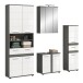 Badezimmer-Set >Blake< in Rauchsilber/Weiß hochglanz - 195x191x34cm (BxHxT)