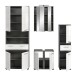 Badezimmer-Set >Blake< in Rauchsilber/Weiß hochglanz - 195x191x34cm (BxHxT)