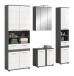 Badezimmer-Set >Blake< in Rauchsilber/Weiß hochglanz - 195x191x34cm (BxHxT)