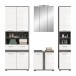 Badezimmer-Set >Blake< in Rauchsilber/Weiß hochglanz - 195x191x34cm (BxHxT)