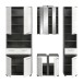 Badezimmer-Set >Blake< in Rauchsilber/Weiß hochglanz - 195x191x34cm (BxHxT)