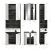 Badezimmer-Set >Blake< in Rauchsilber/Weiß hochglanz - 195x191x34cm (BxHxT)