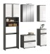 Badezimmer-Set >Blake< in Rauchsilber/Weiß hochglanz - 188x191x34cm (BxHxT)
