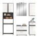 Badezimmer-Set >Blake< in Rauchsilber/Weiß hochglanz - 188x191x34cm (BxHxT)