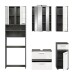 Badezimmer-Set >Blake< in Rauchsilber/Weiß hochglanz - 188x191x34cm (BxHxT)