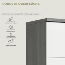 Badezimmer-Set >Blake< in Rauchsilber/Weiß hochglanz - 153x191x31cm (BxHxT)