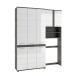 Badezimmer-Set >Blake< in Rauchsilber/Weiß hochglanz - 153x191x31cm (BxHxT)