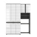 Badezimmer-Set >Blake< in Rauchsilber/Weiß hochglanz - 153x191x31cm (BxHxT)