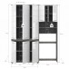Badezimmer-Set >Blake< in Rauchsilber/Weiß hochglanz - 153x191x31cm (BxHxT)
