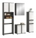 Badezimmer-Set >Blake< in Rauchsilber/Weiß hochglanz - 188x191x34cm (BxHxT)