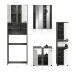 Badezimmer-Set >Blake< in Rauchsilber/Weiß hochglanz - 188x191x34cm (BxHxT)