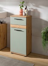 Hochschrank >Blake< in Artisan Eiche Nachbildung/Salbei - 35x79x31cm (BxHxT)