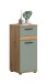 Hochschrank >Blake< in Artisan Eiche Nachbildung/Salbei - 35x79x31cm (BxHxT)