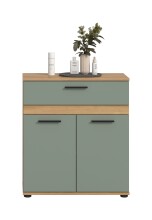 Midischrank >Blake< in Artisan Eiche Nachbildung/Salbei - 70x79x31cm (BxHxT)