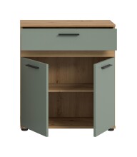 Midischrank >Blake< in Artisan Eiche Nachbildung/Salbei - 70x79x31cm (BxHxT)