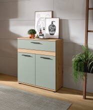 Midischrank >Blake< in Artisan Eiche Nachbildung/Salbei - 70x79x31cm (BxHxT)