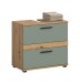 Waschbeckenunterschrank >Blake< Artisan Eiche Nachbildung/Salbei - 60x57x34 (BxHxT)