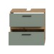 Waschbeckenunterschrank >Blake< Artisan Eiche Nachbildung/Salbei - 60x57x34 (BxHxT)