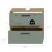 Waschbeckenunterschrank >Blake< Artisan Eiche Nachbildung/Salbei - 60x57x34 (BxHxT)