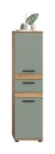 Hochschrank >Blake< in Artisan Eiche Nachbildung/Salbei - 35x137x31cm (BxHxT)