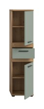 Hochschrank >Blake< in Artisan Eiche Nachbildung/Salbei - 35x137x31cm (BxHxT)