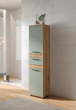 Hochschrank >Blake< in Artisan Eiche Nachbildung/Salbei - 35x137x31cm (BxHxT)