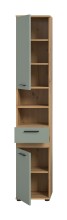 Hochschrank >Blake< in Artisan Eiche Nachbildung/Salbei - 35x191x31cm (BxHxT)