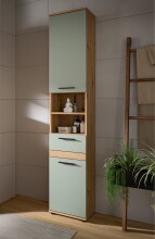 Hochschrank >Blake< in Artisan Eiche Nachbildung/Salbei - 35x191x31cm (BxHxT)